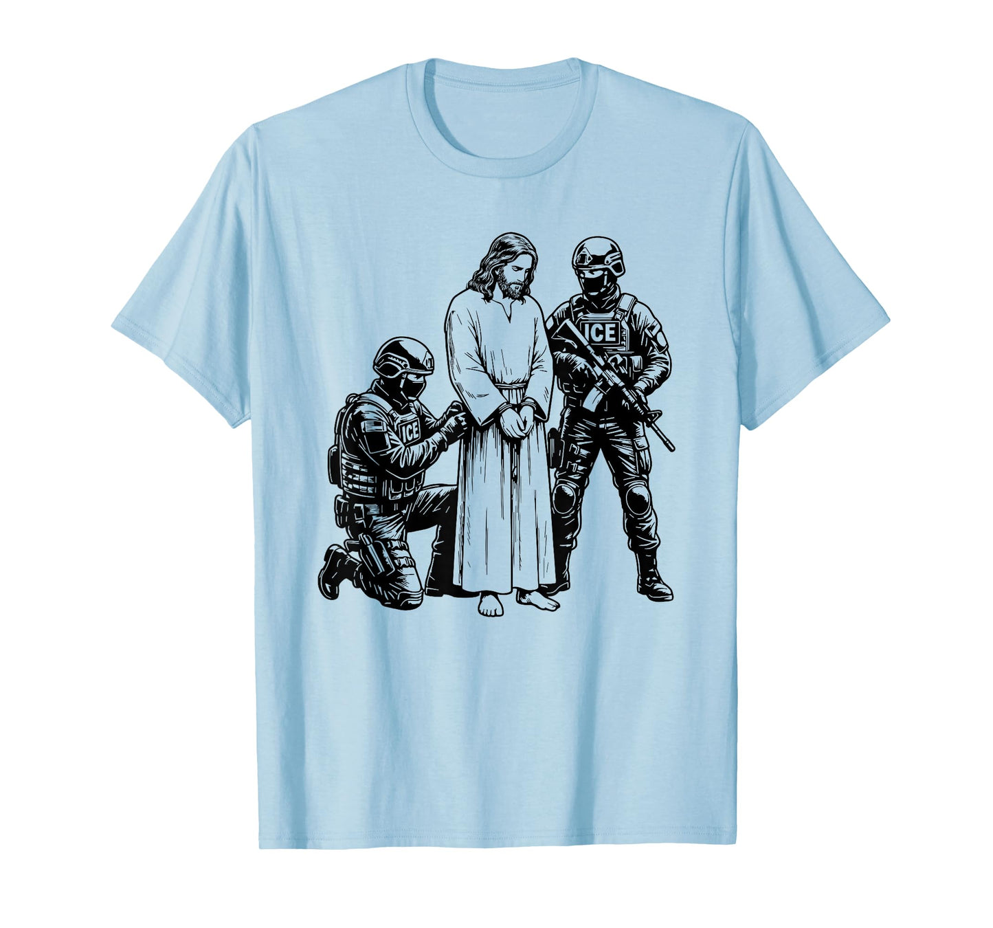 Anti ICE Jesus Arrested Parody T-Shirt