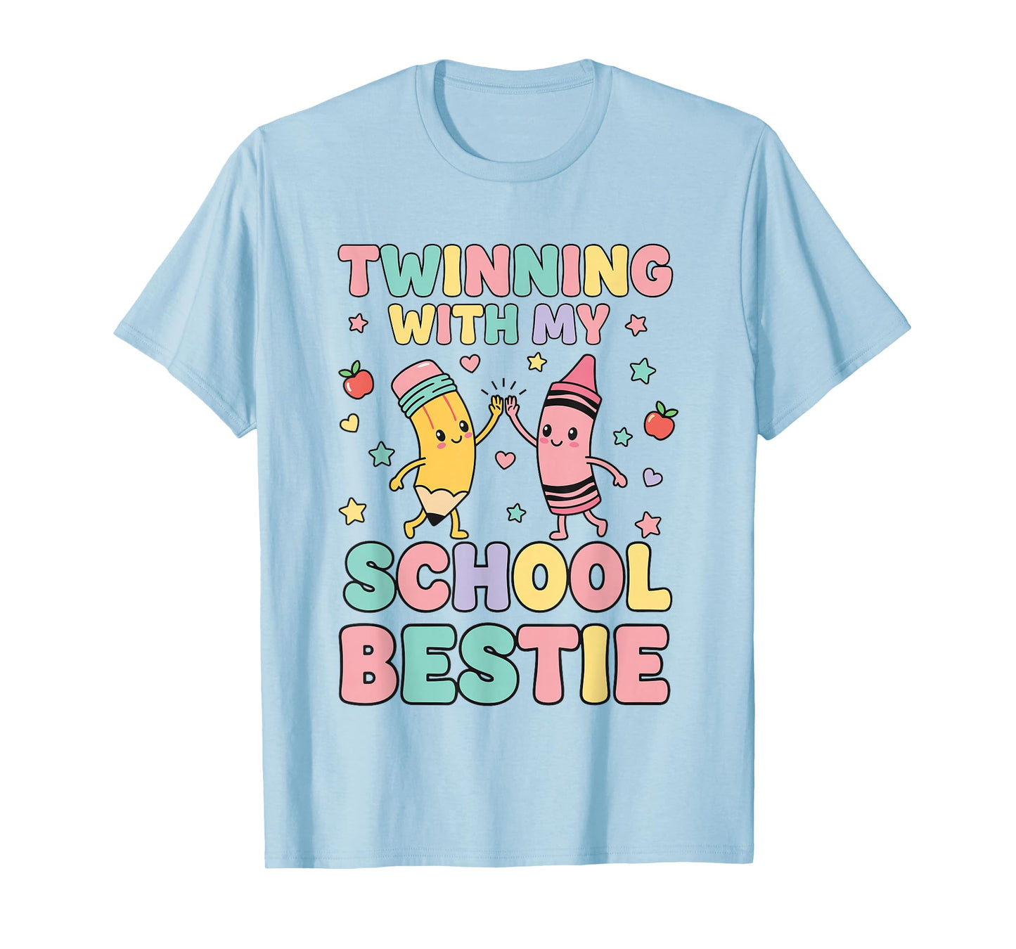 Twinning with My School Bestie Cute Matching Friend Twin Day T-Shirt