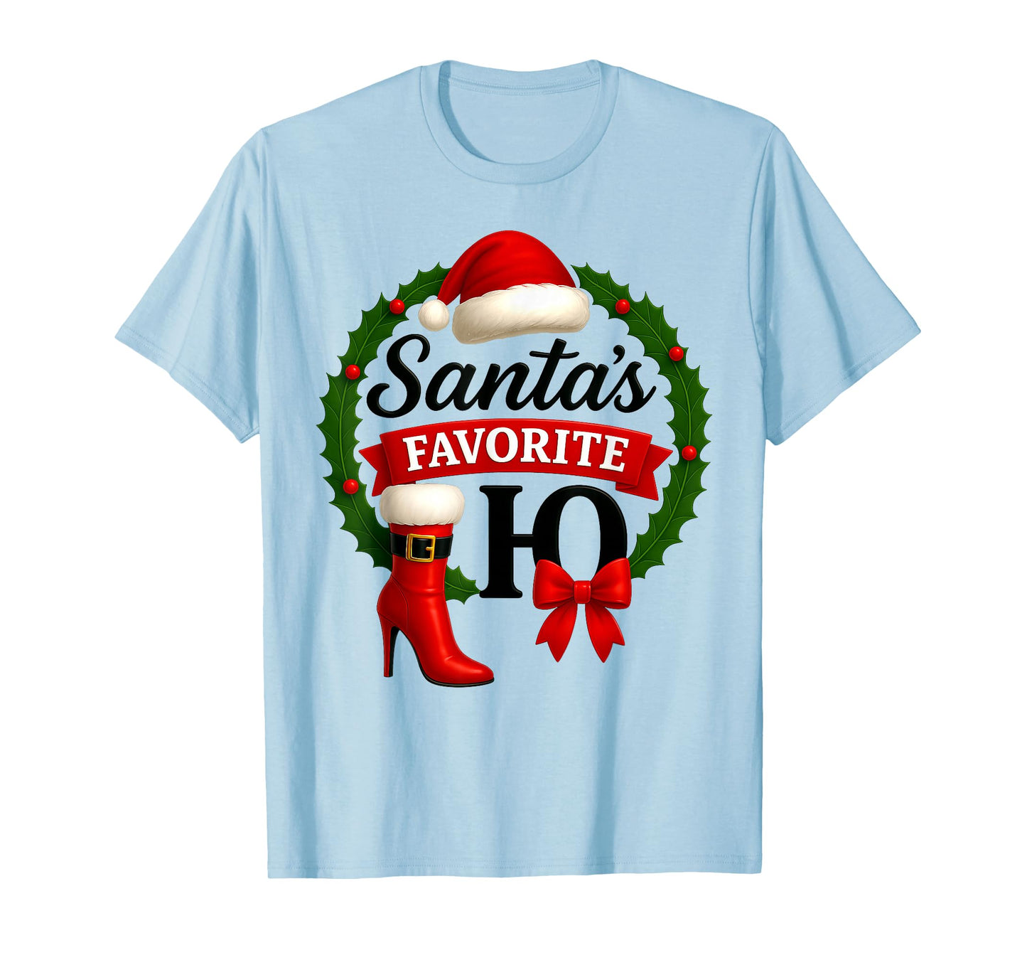 Santa's Favorite HO Christmas Lights Merry Christmas Pajamas T-Shirt