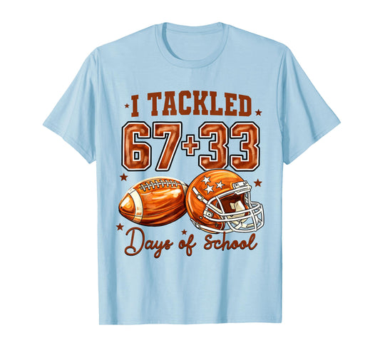 I Tackled 100 Days of School Football 67+33 Days Boys T-Shirt