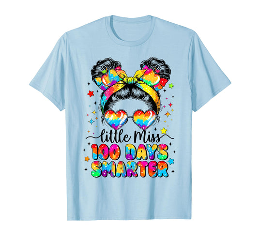 Little Miss 100 Days Smarter Girl Happy 100 Days of School T-Shirt