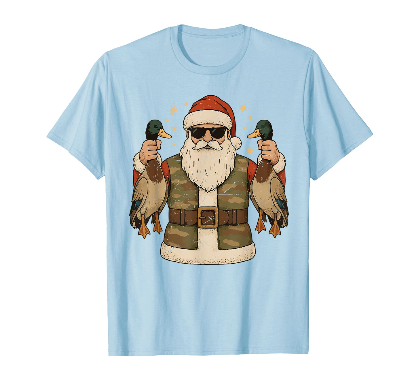 Santa Hold Mallard Duck Hunting Christmas Pajama Toddler Boy T-Shirt