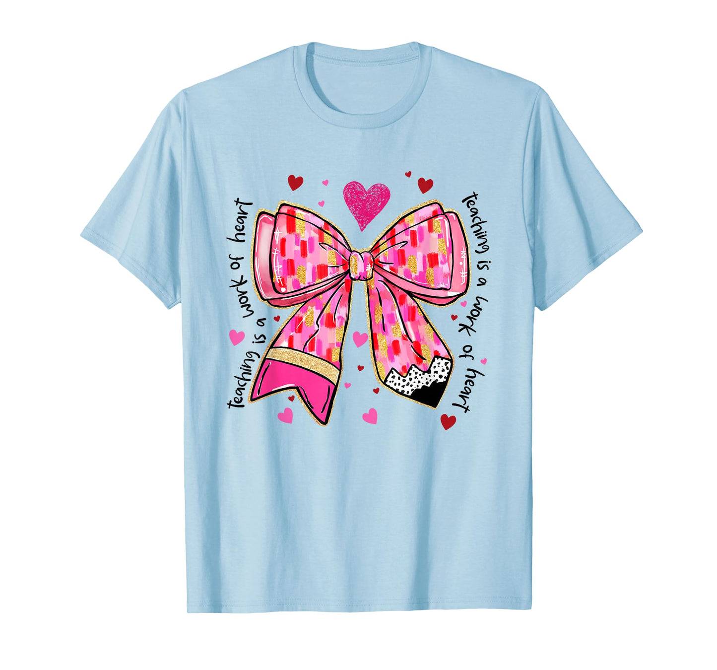 Coquette Bow Leopard Hearts Valentine Day Women Girl Girly T-Shirt