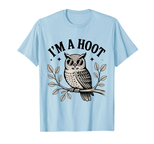 Retro I'm A Hoot Owl Bird Lover Sarcastic Jokes Funny Owl T-Shirt