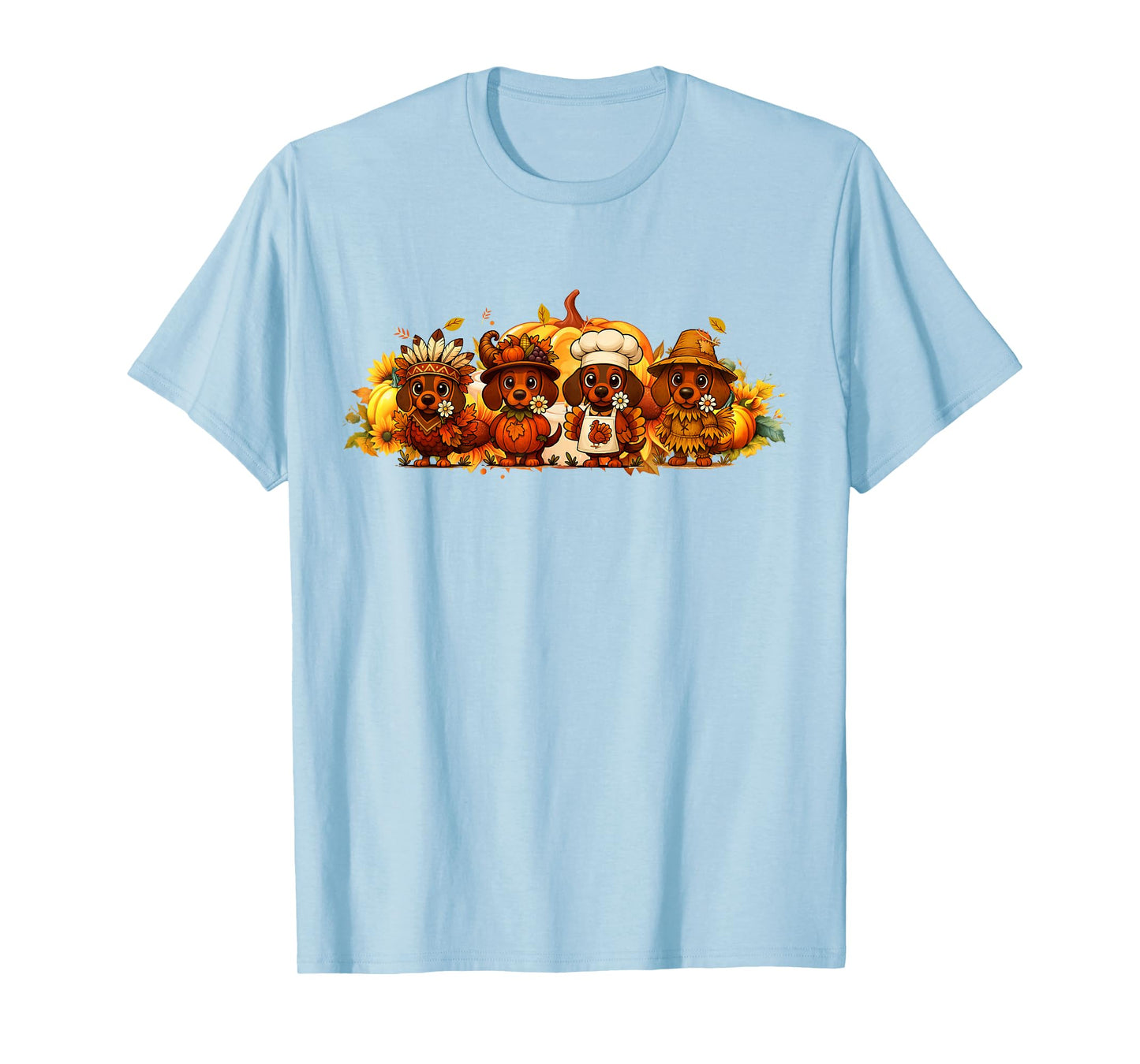 Cute Dachshund Pumpkin Dog Thanksgiving Costume T-Shirt