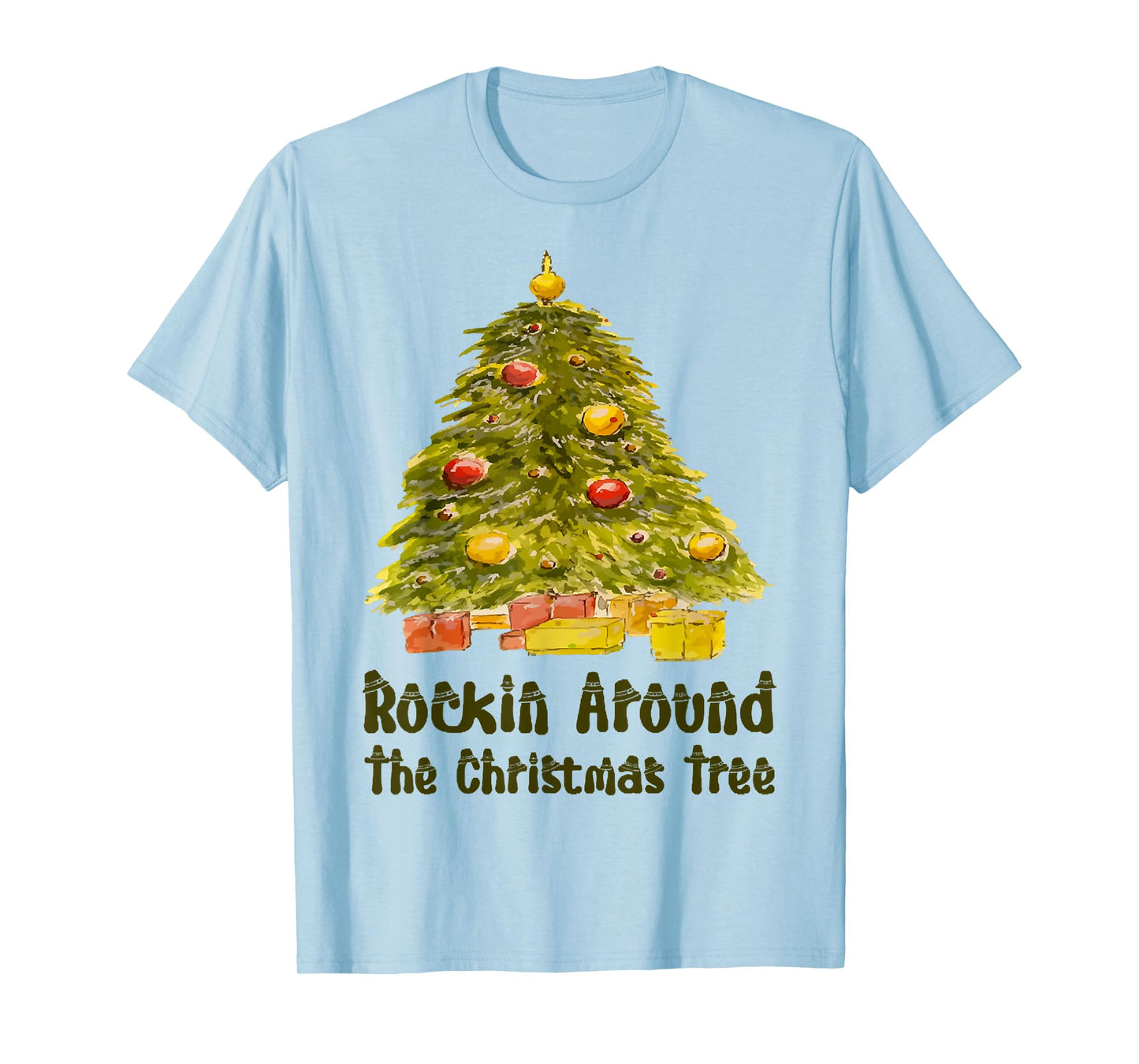 Funny Xmas Rockin.Around The Christmas Tree Costume T-Shirt