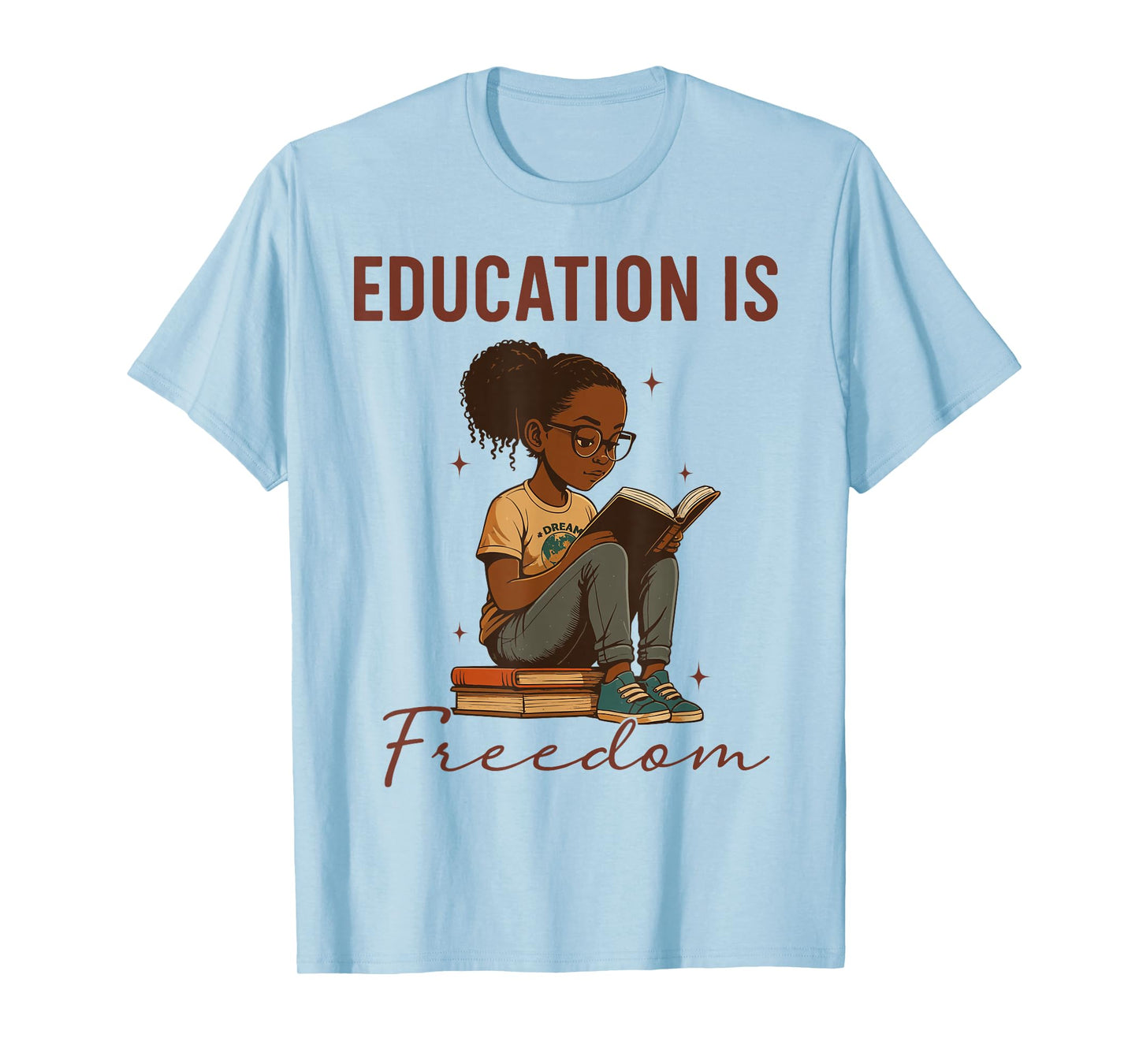 Education is Freedom Black Teacher Books Black History Month T-Shirt
