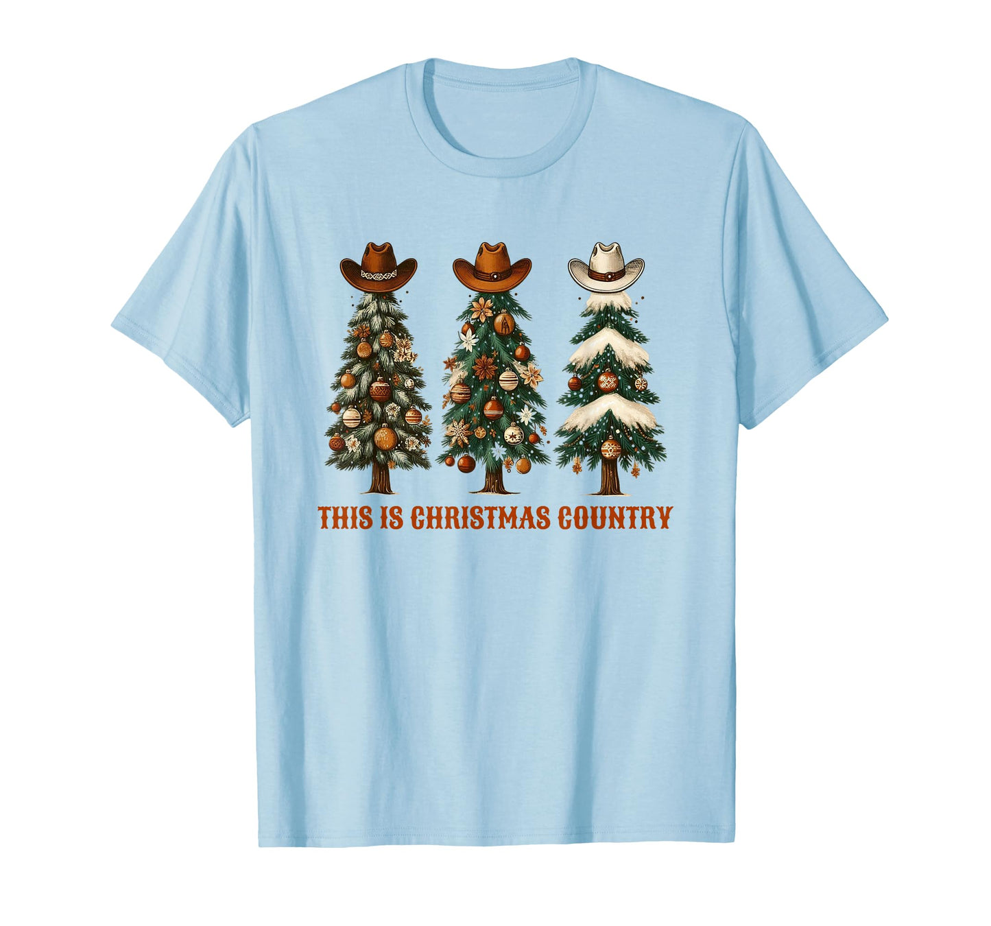 This is Christmas Country Cowboy Hats on Western Xmas Trees T-Shirt