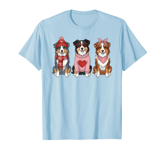 Cute Australian Shepherd Valentine Aussie Dog T-Shirt