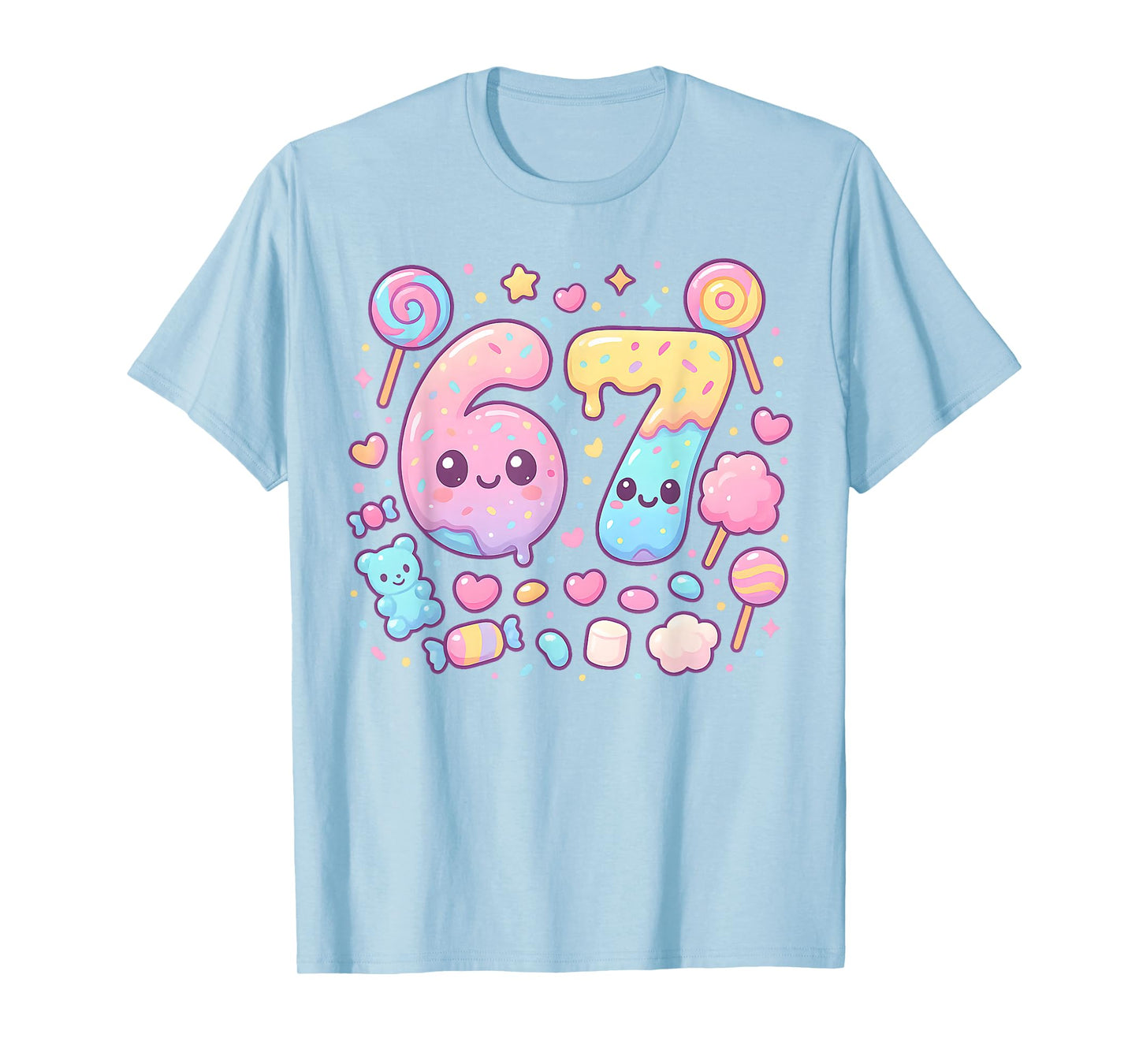Funny 67 Six Seven Candy 6 7 Meme Gen Alpha Kawaii T-Shirt