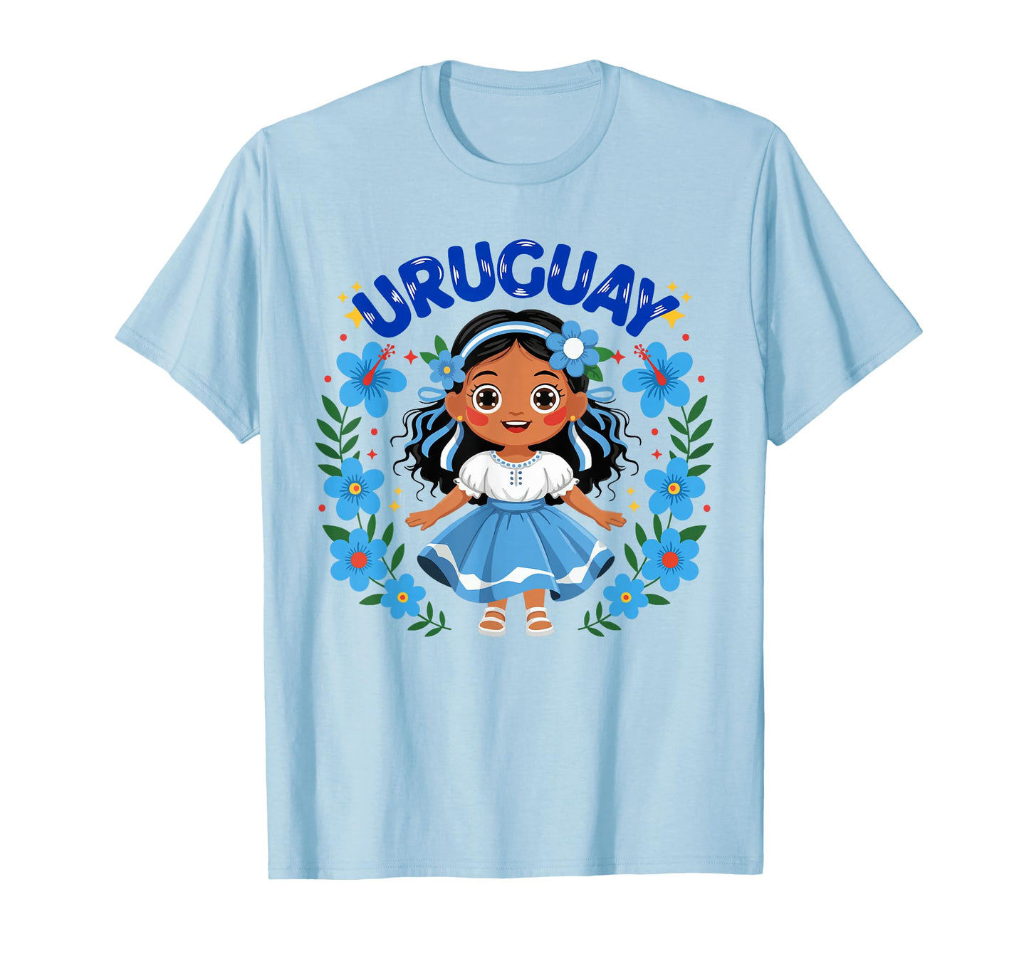 Uruguay Uruguayan Girl Traditional Dress Flowers T-Shirt