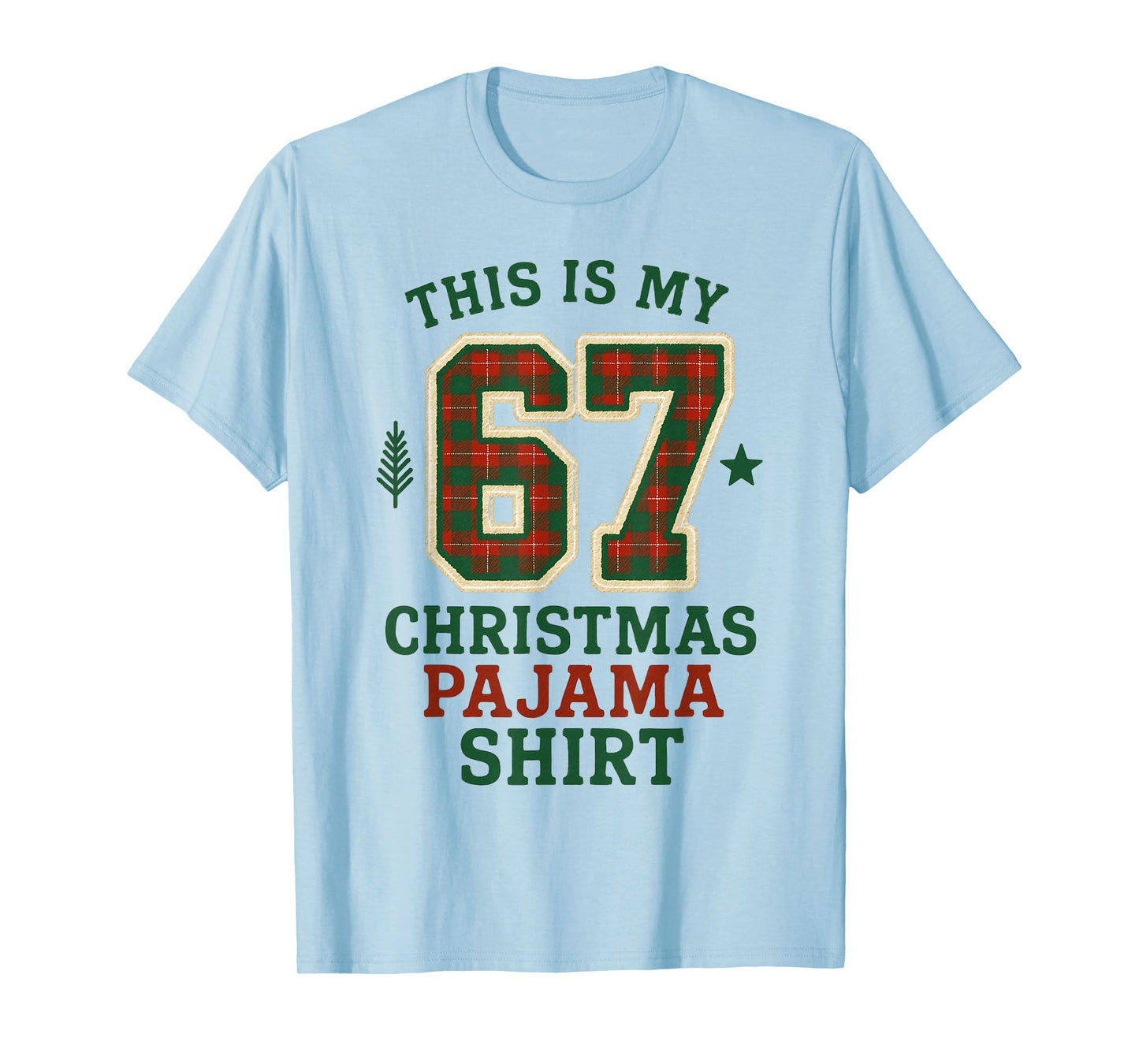 Funny Six Seven 67 Meme 6 7 Holiday Christmas Pajamas Kids T-Shirt