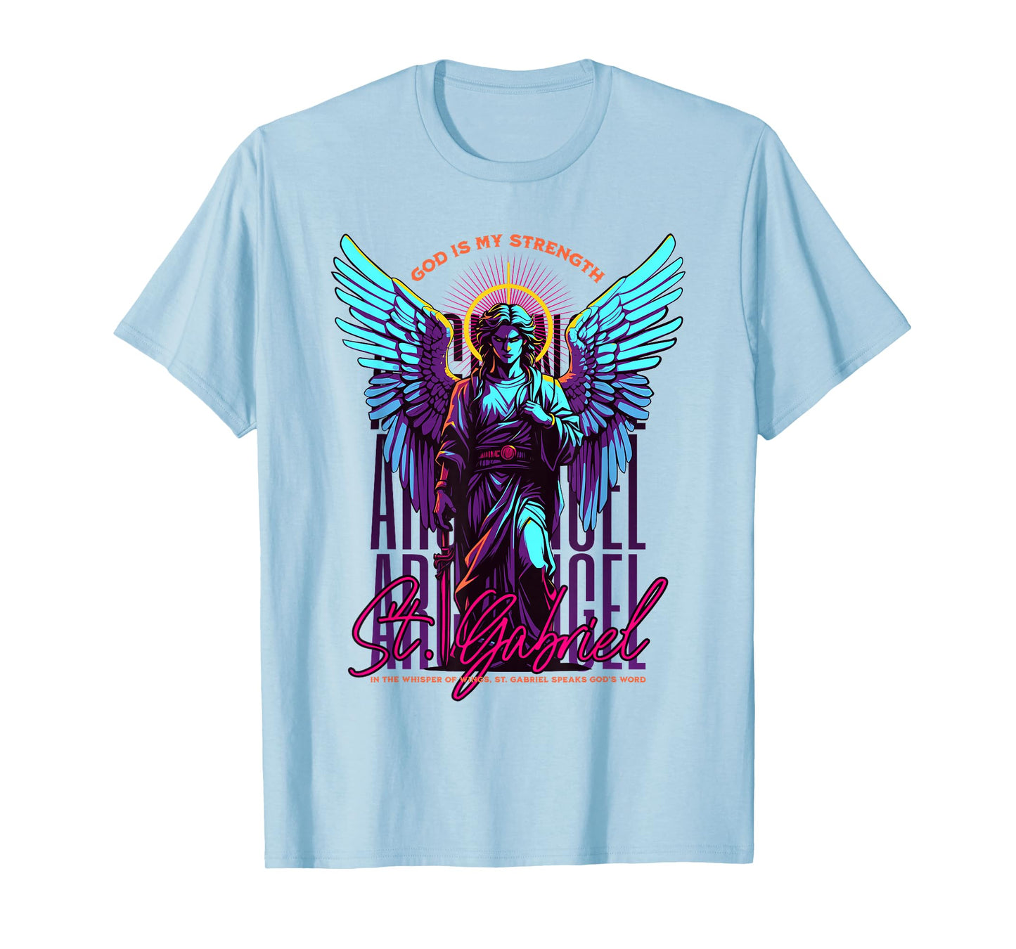 St Gabriel Religious Christian Angel Wings God Strength T-Shirt