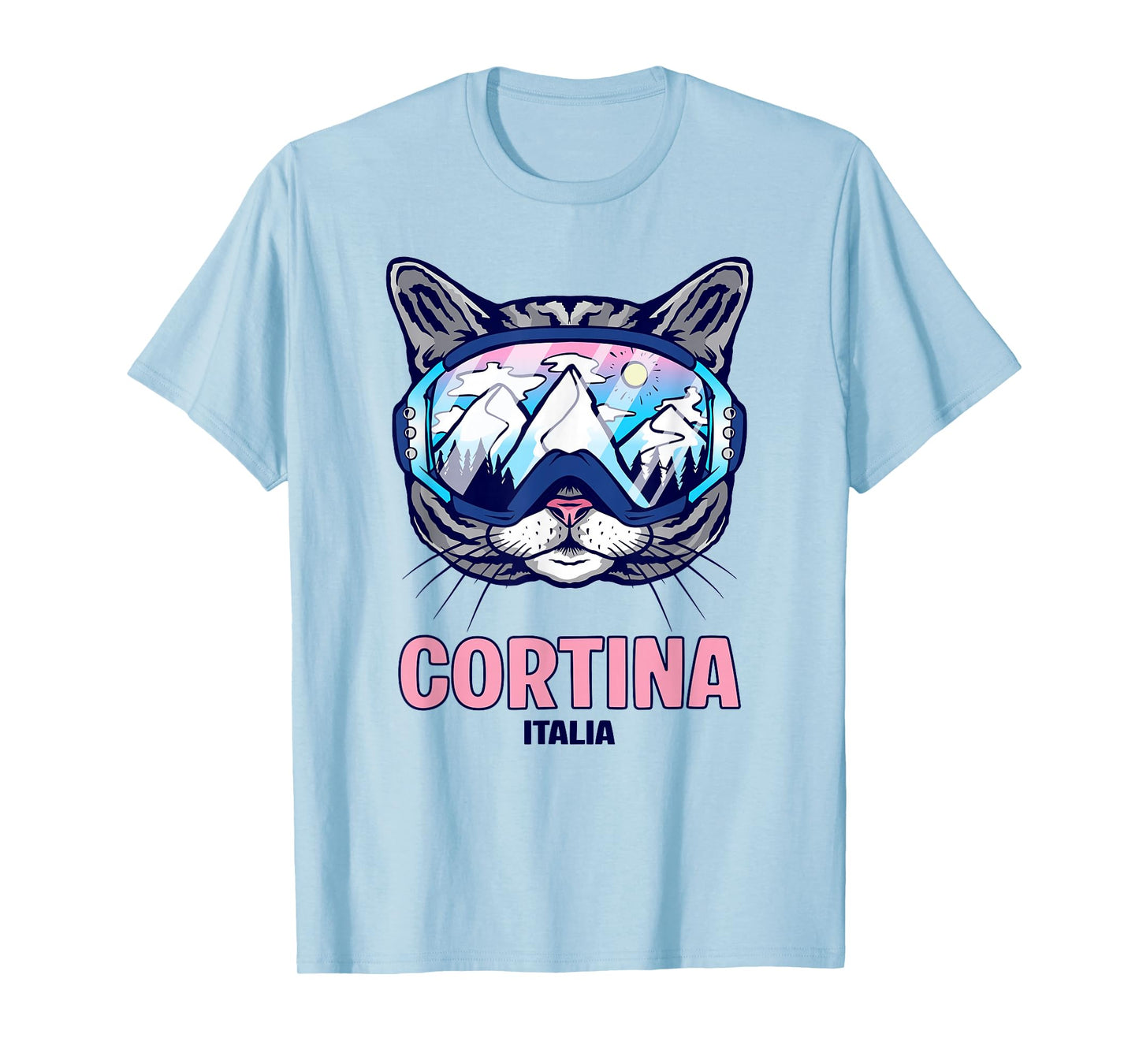 Cortina Cat Ski Goggles Mountain Panorama T-Shirt