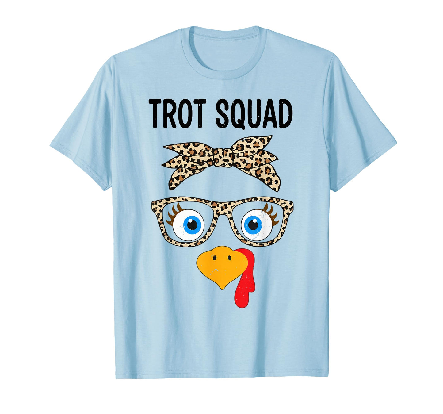 Thanksgiving Running Print Leopard Turkey Trot Squad 2025 T-Shirt