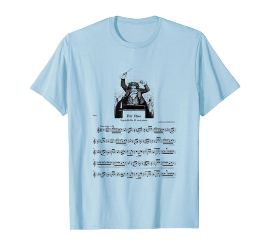 Beethoven Fur Elise Vintage Classical Music Sheet T-Shirt