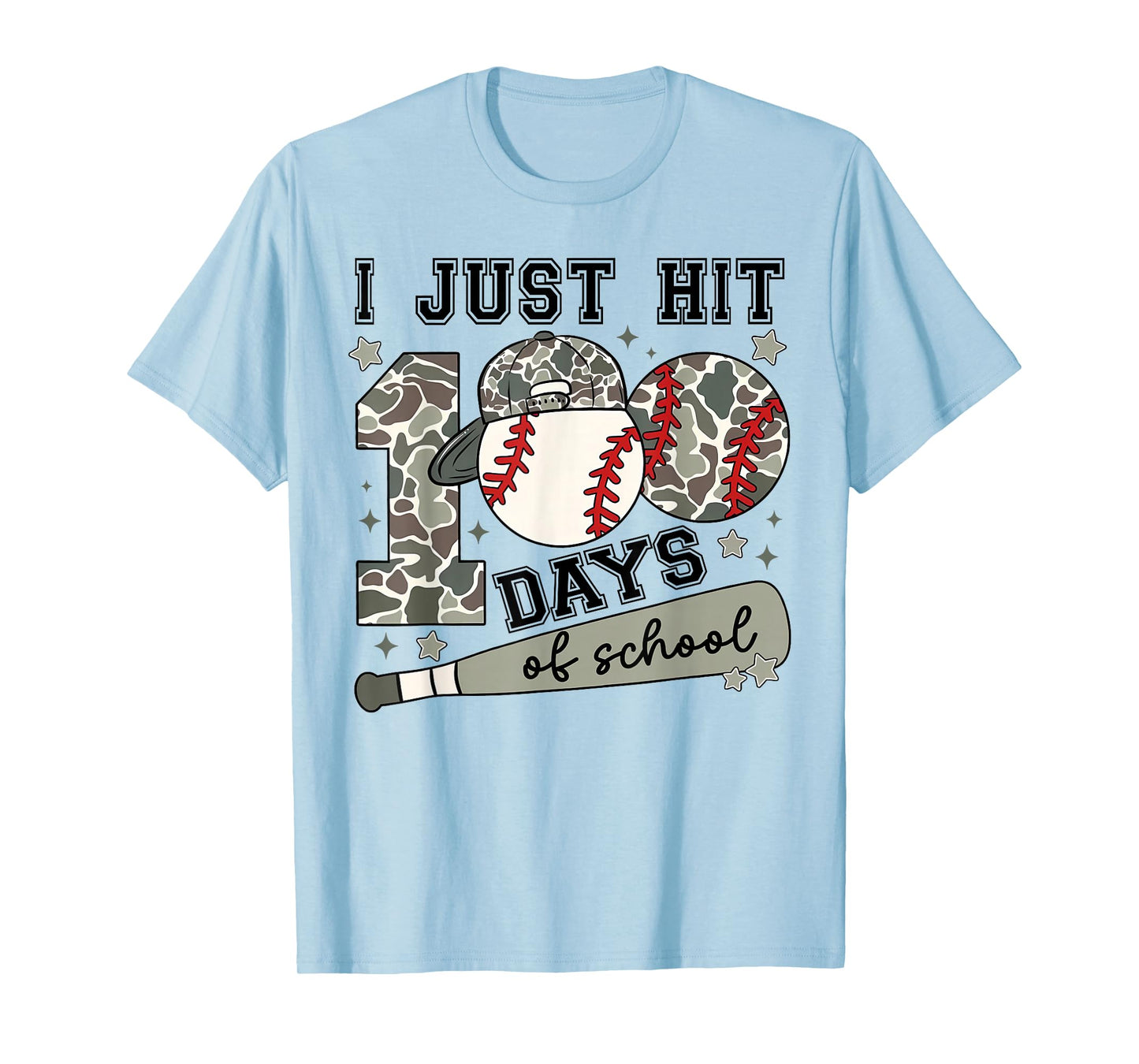 I Just Hit 100 Days of School Teacher Baseball Boys Kids T-Shirt