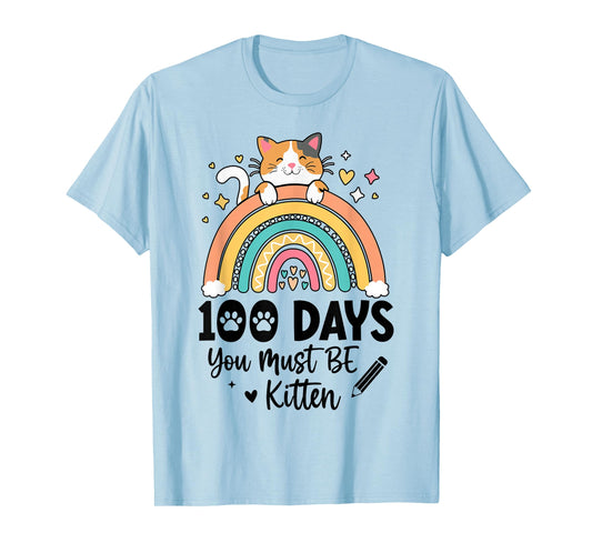 Cute 100 Days of School Girls Cat 100th Day of School Girls T-Shirt