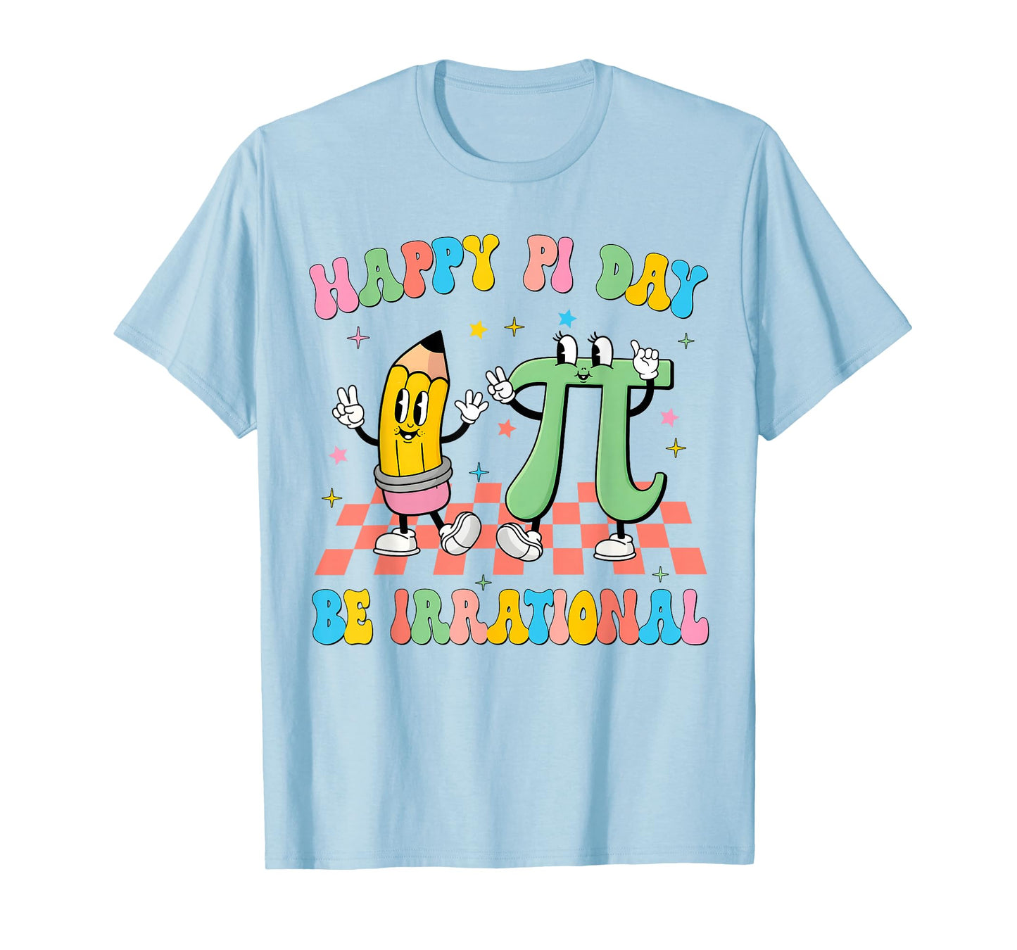 Happy Pi Day Be Irrational Pi 3.14 Teacher Groovy Kid Boy Gi T-Shirt