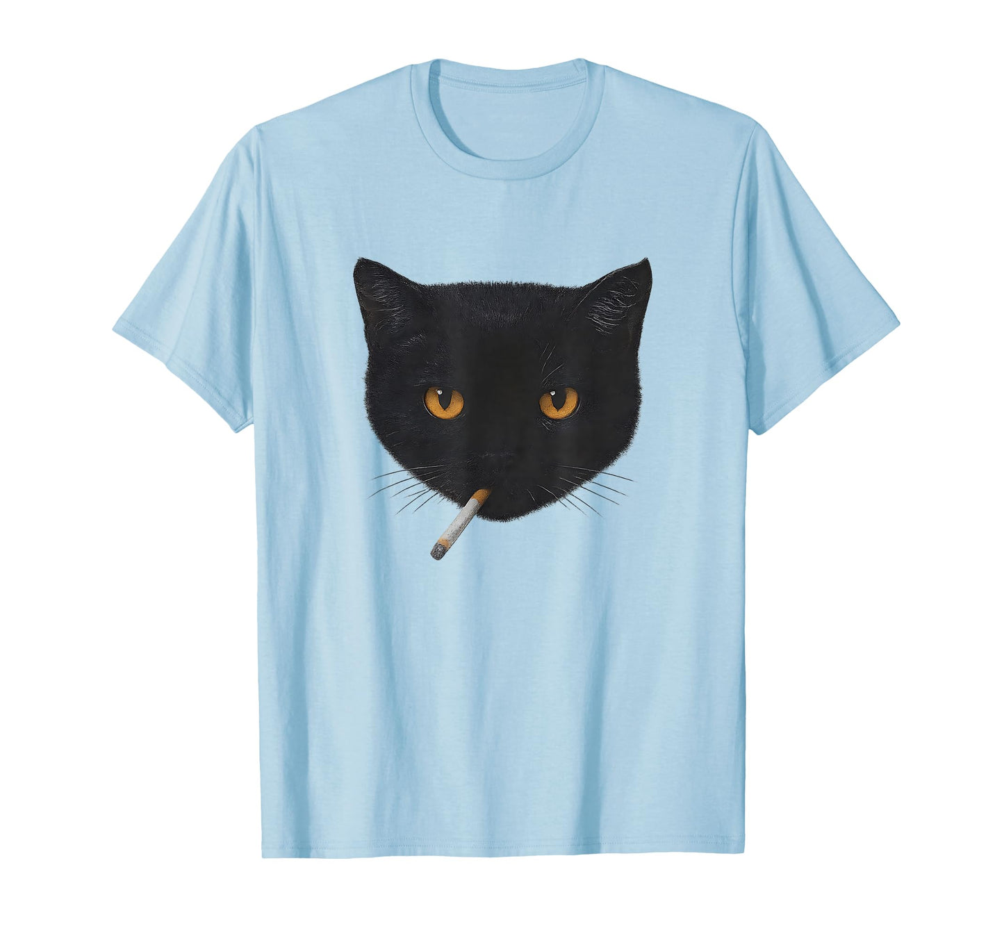 Funny Black Cat Smocking Vintage Graphic T-Shirt