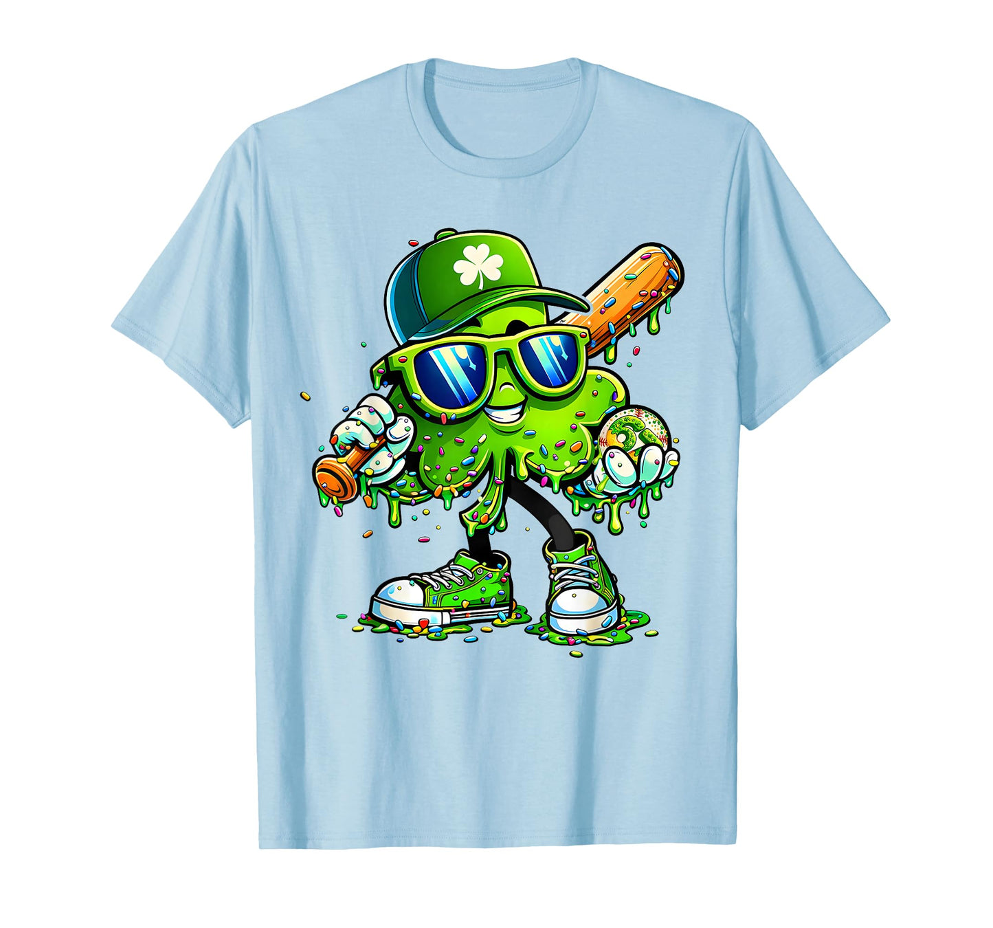 St Patricks Day Irish Clover Baseball Drip Leprechaun T-Shirt