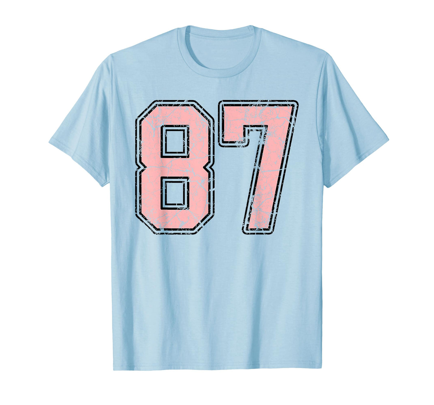 Pink and Black Number 87 Jersey Player Uniform #87 Fan T-Shirt