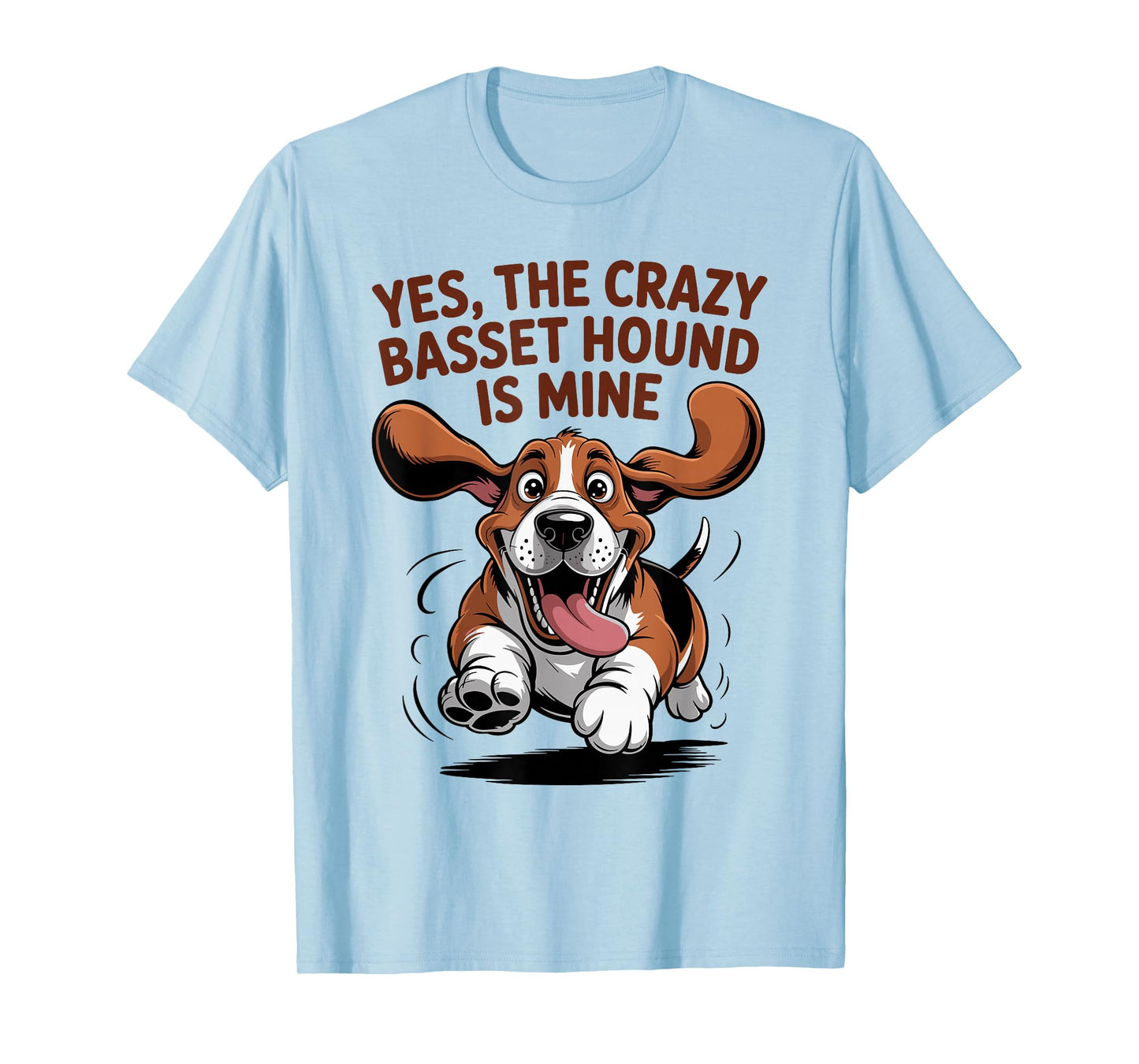 Crazy Cartoon Pet Dog Breed Mom Dad Pup Funny Basset Hound T-Shirt