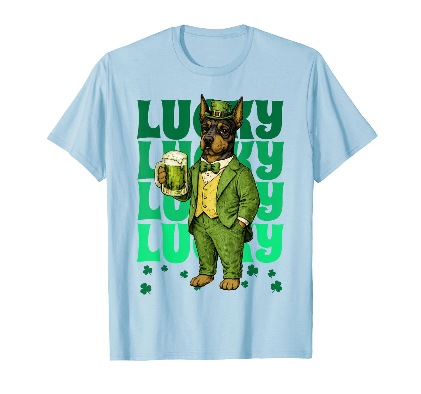 Doberman Pinscher St Patricks Day Lucky Irish T-Shirt