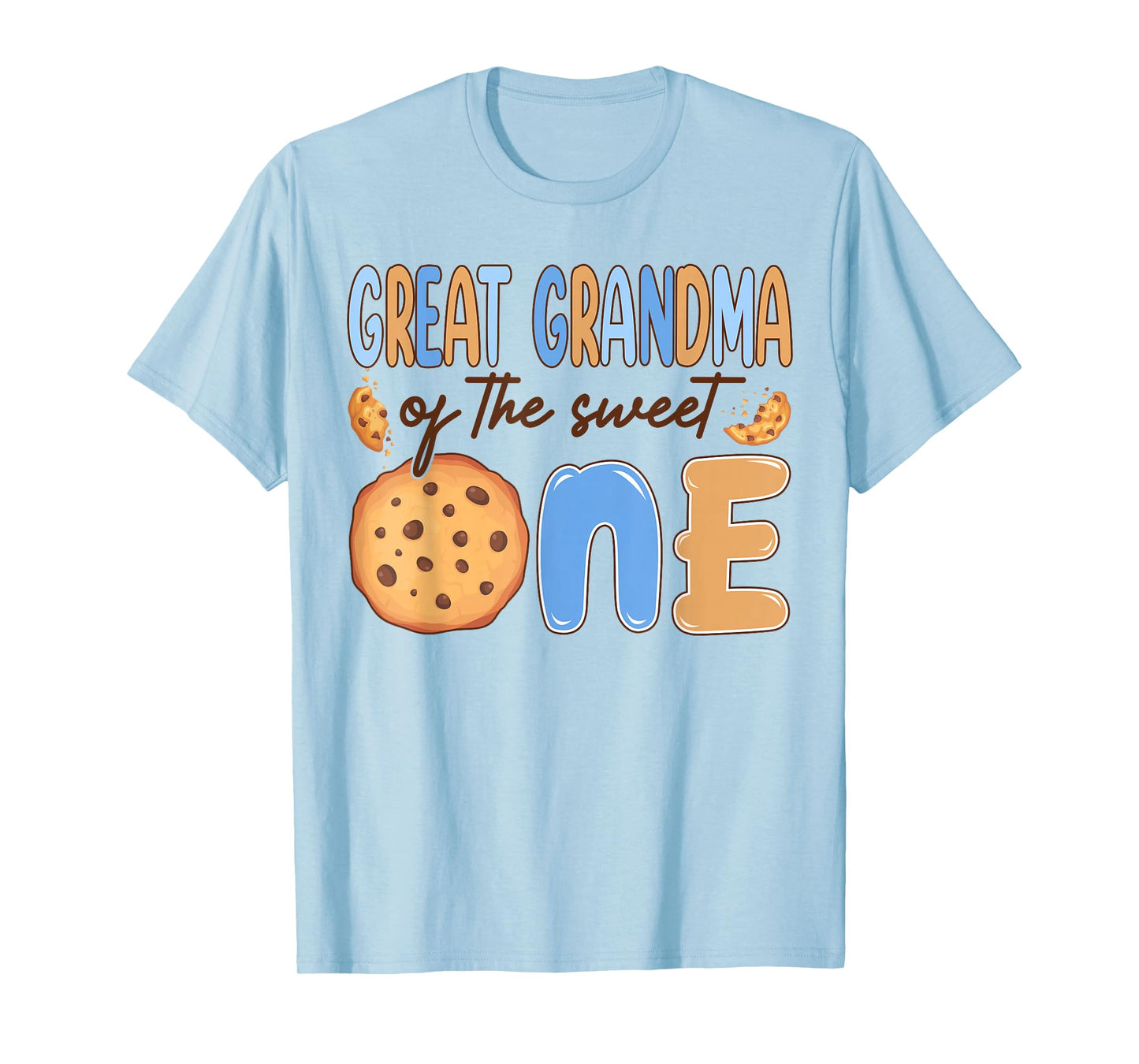Great Grandma of The Sweet One Cookies and Milk Birthday T-Shirt