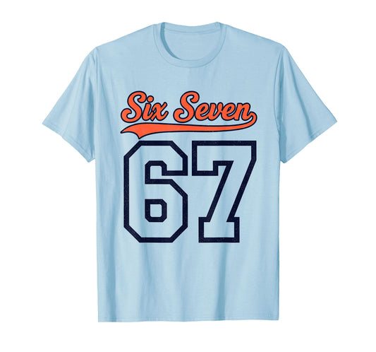 Number 67 Numbered Six Seven Baseball Jersey Style Team 67 T-Shirt