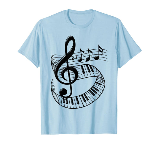 Pianist Music Note Treble Clef Piano Player Keyboard Teacher T-Shirt