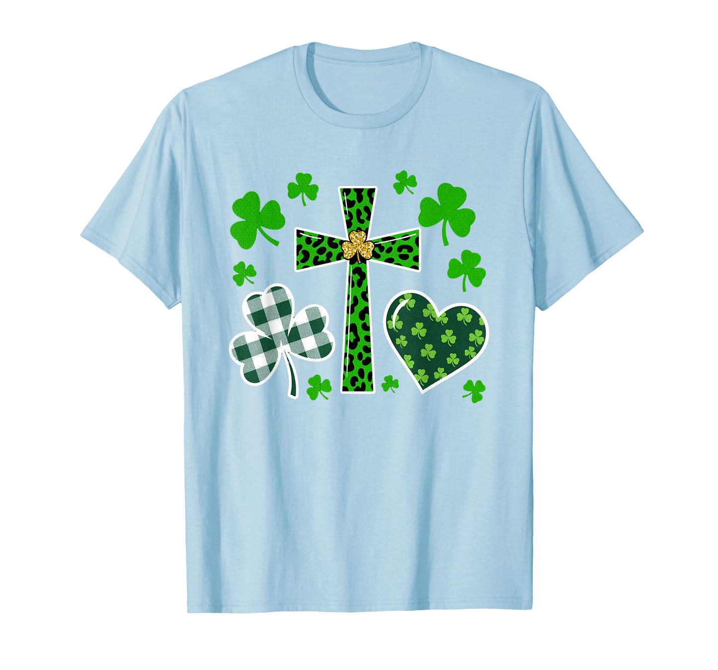 St Patricks Day Cross Jesus Christian Christianity Shamrock T-Shirt