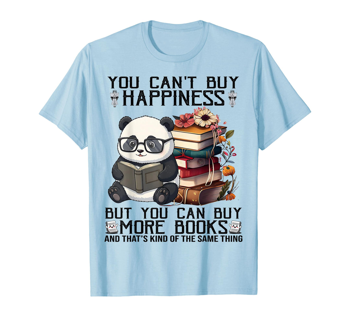 Teacher Bookworm Book Lover Panda Reading Book Librarian Tee T-Shirt