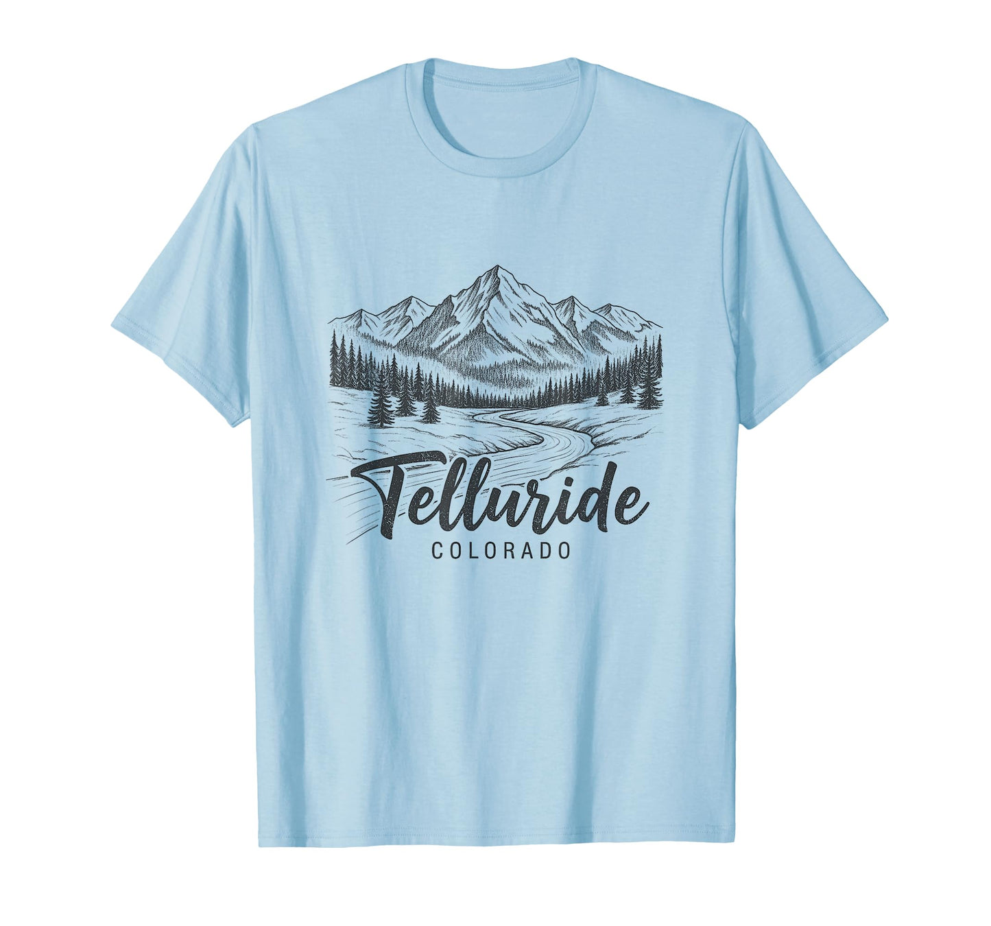 Telluride Colorado Sketch Art Design T-Shirt