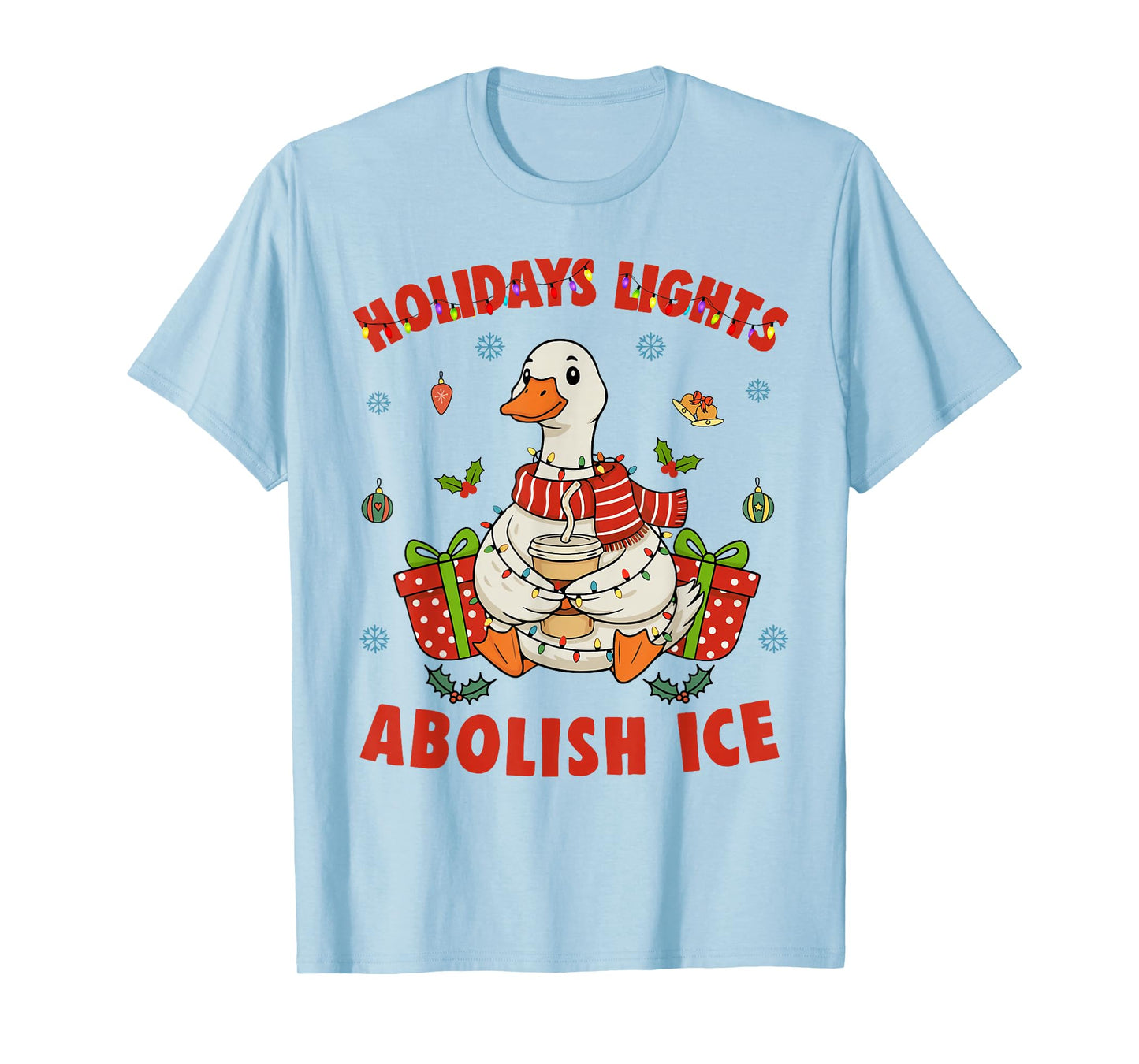 Holidays Lights Ice Silly Goose Christmas Winter Holiday T-Shirt