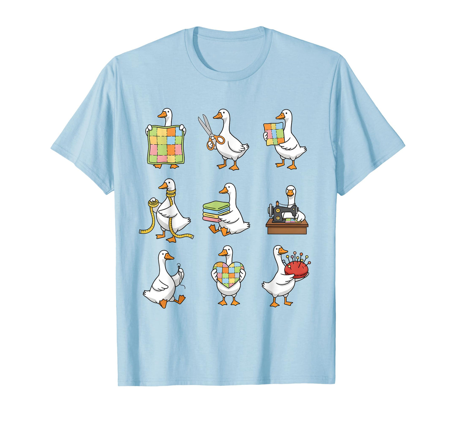 Quilting Lover Quilter Sewing Machine Patchwork Silly Goose T-Shirt