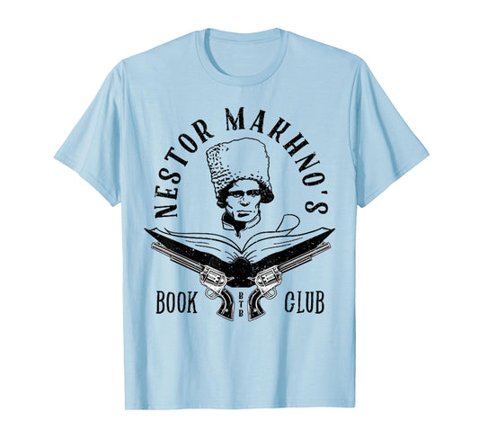 Vintage Nestor Makhno's Book Club Black Version T-Shirt