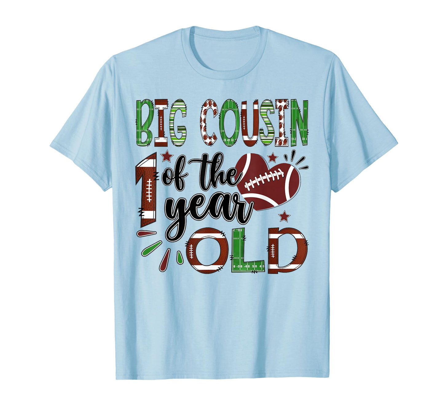 Big Cousin of The 1 Year Old Football 1st Birthday Boy T-Shirt