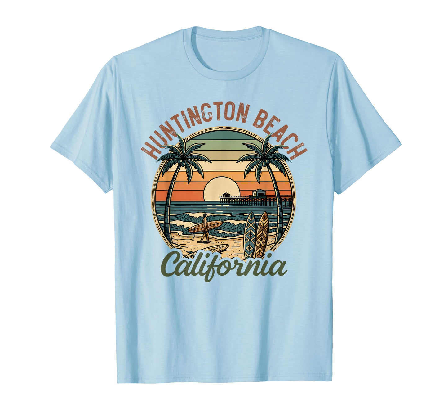 Huntington Beach California Los Angeles Surfer Vintage Gifts T-Shirt