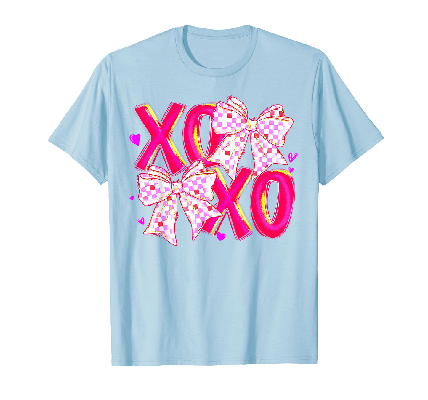 Coquette Valentine XOXO Funny Valentine Bow Hearts Lover T-Shirt