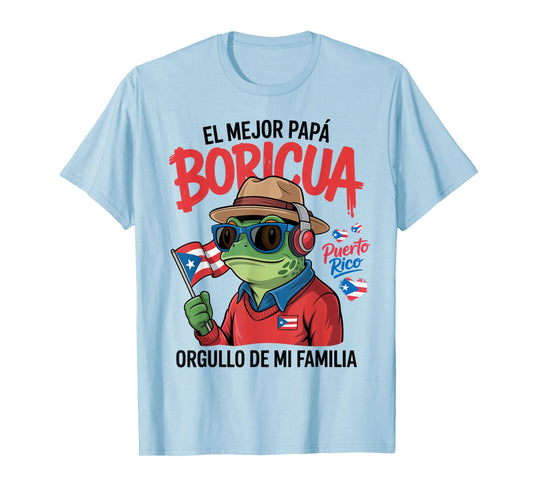 Puerto Rican Dad Idea for Men & Papá Boricua Coqui Frog T-Shirt
