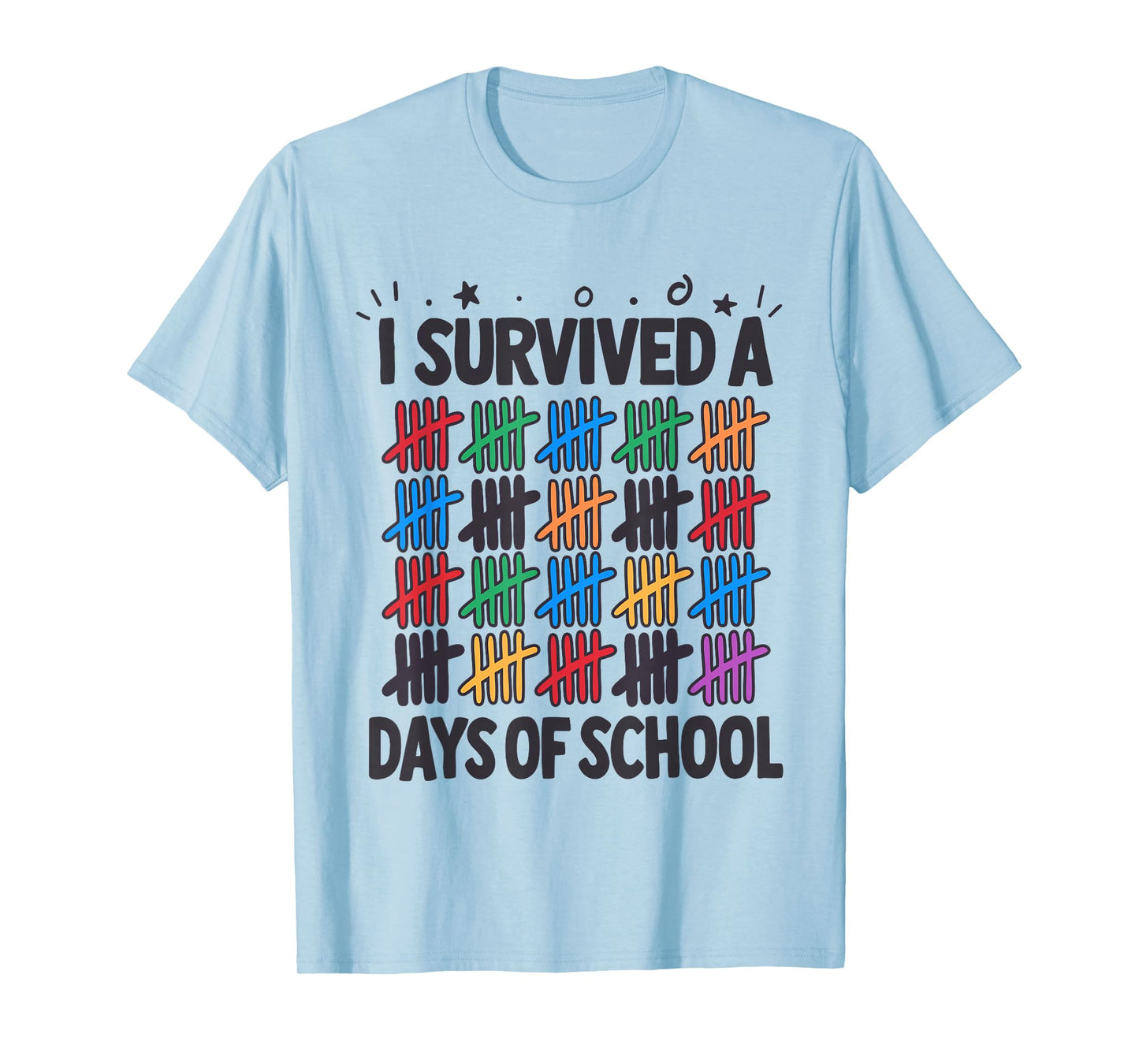 I Survived A 100 Days of School Tally Marks T-Shirt