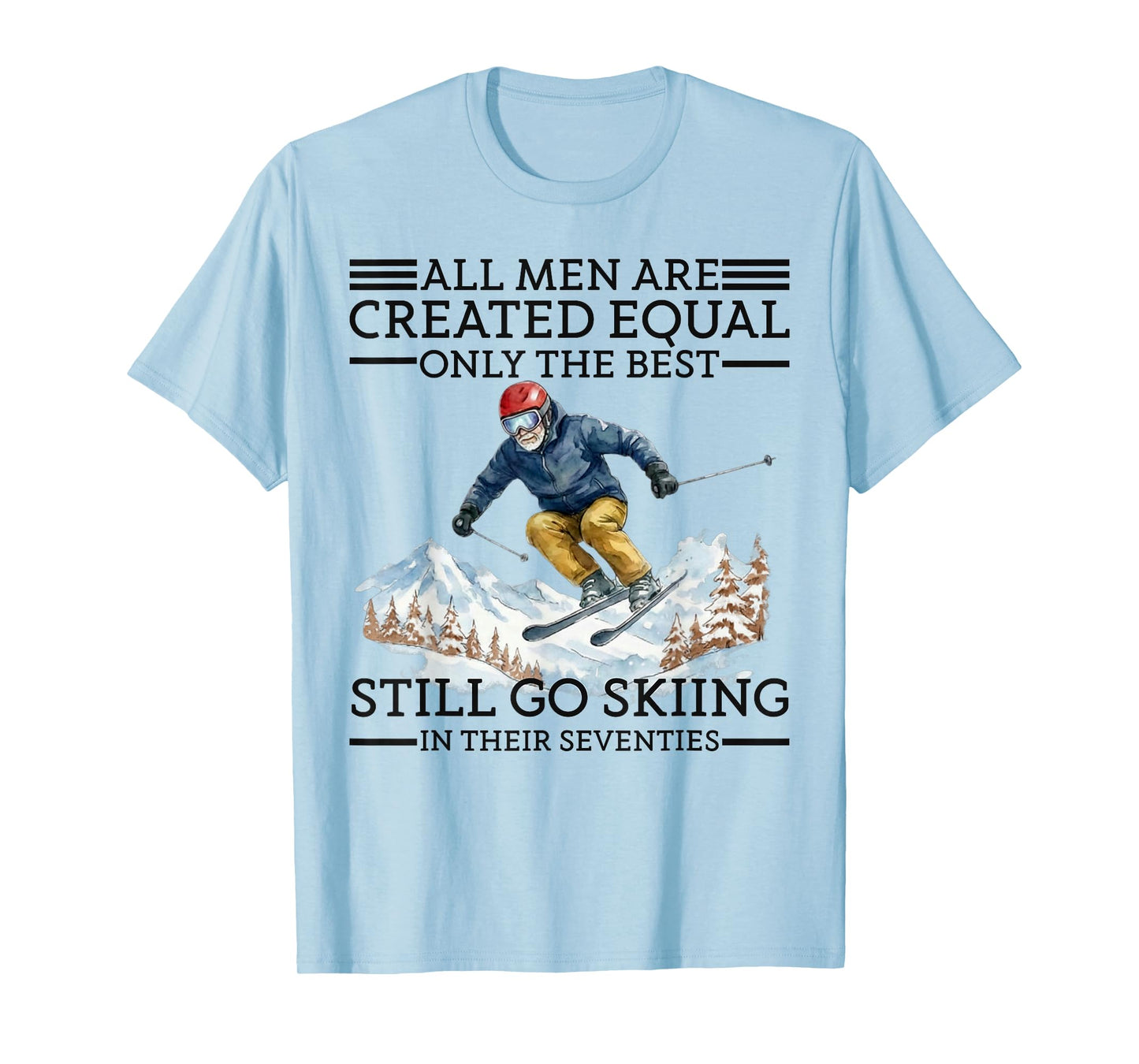 70th Birthday Skier Gifts Man 70 Years Old Skiing Lover T-Shirt