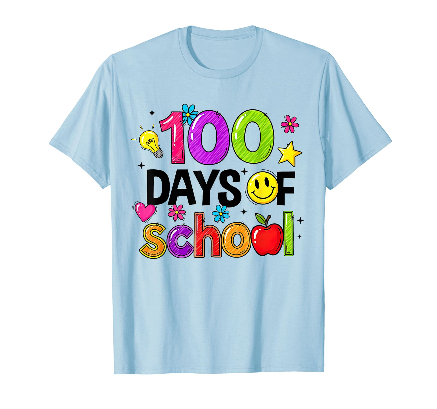 100 Days of School Smile Face 100th Day Brighter Teacher Kid T-Shirt