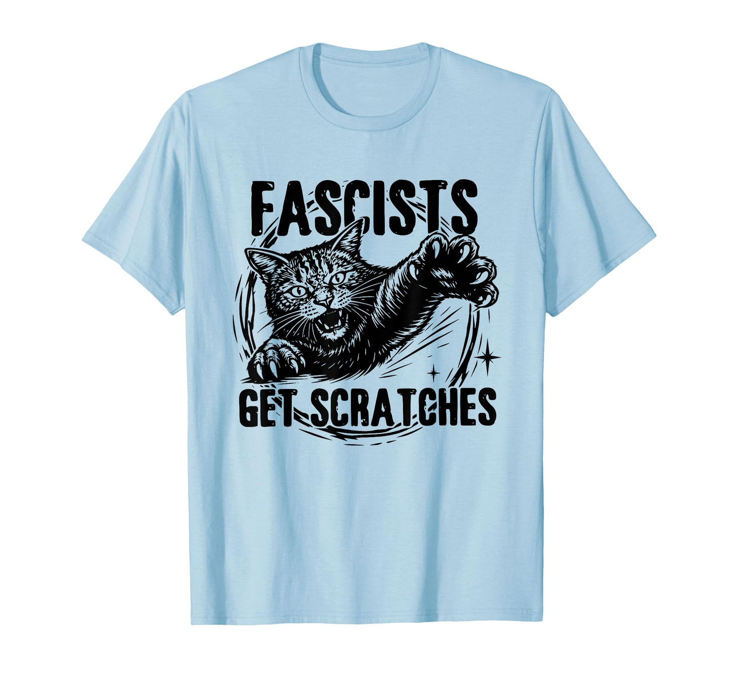 Vintage Black Cats Against Fascists Get Scratches T-Shirt