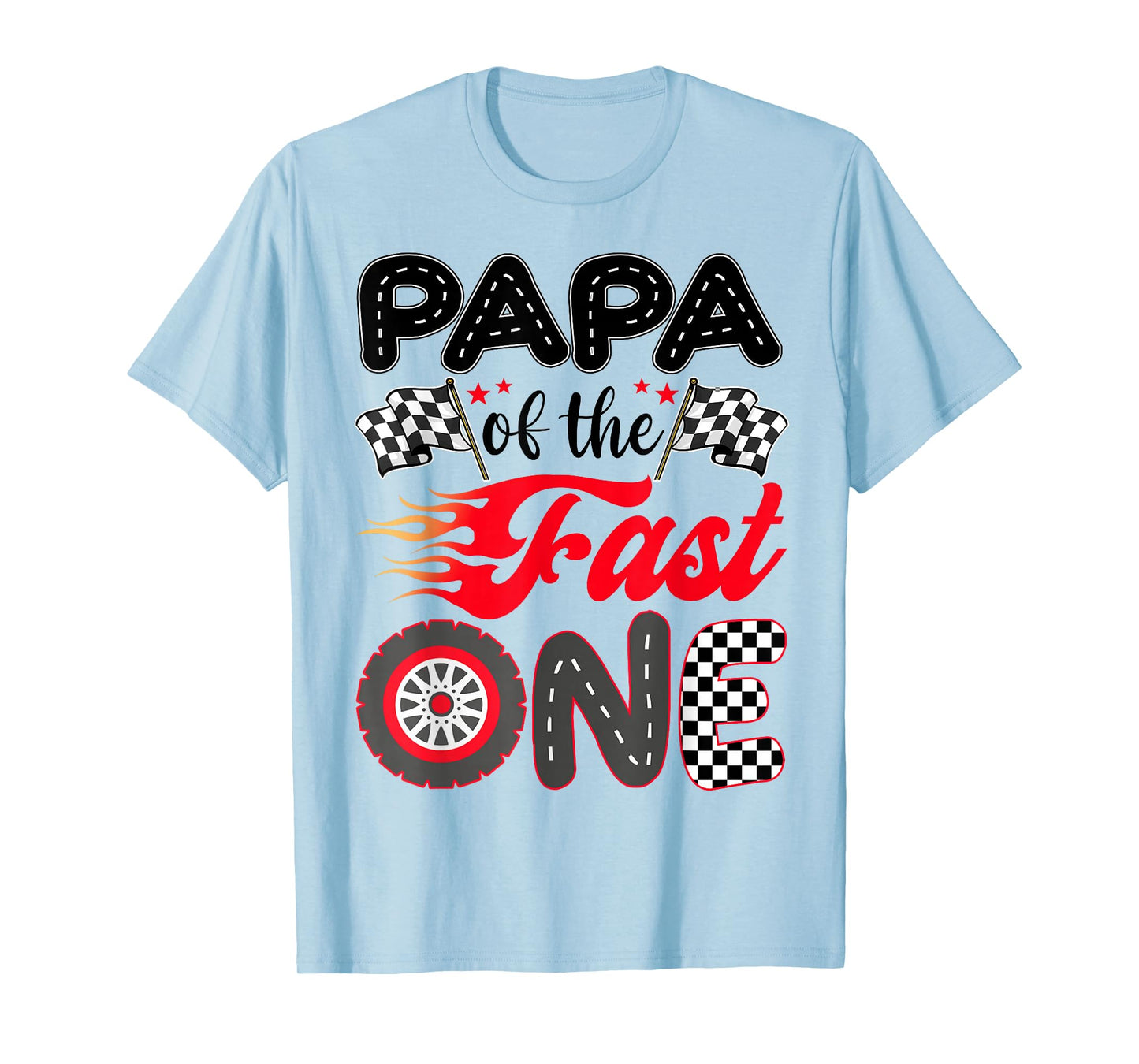 Papa of The Fast One Birthday 1st Race Car Family T-Shirt