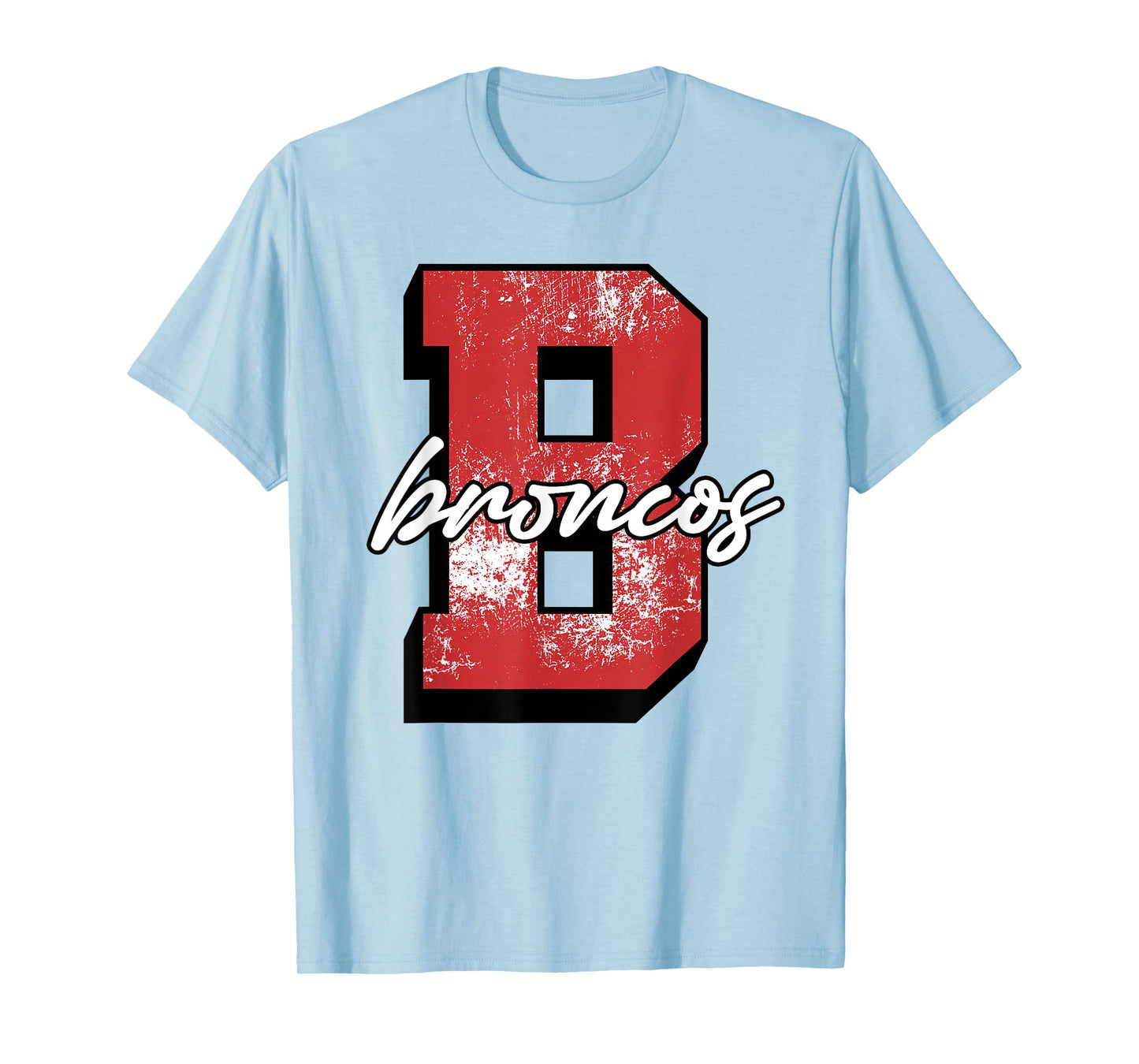 Red Broncos School Spirit Game Day Mascot Bronco Pride T-Shirt