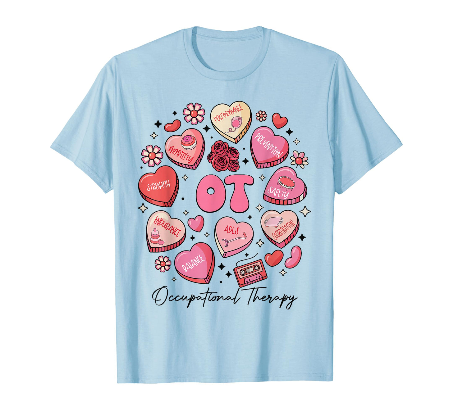 Cute Occupational Therapy Valentines OT Therapist Hearts T-Shirt