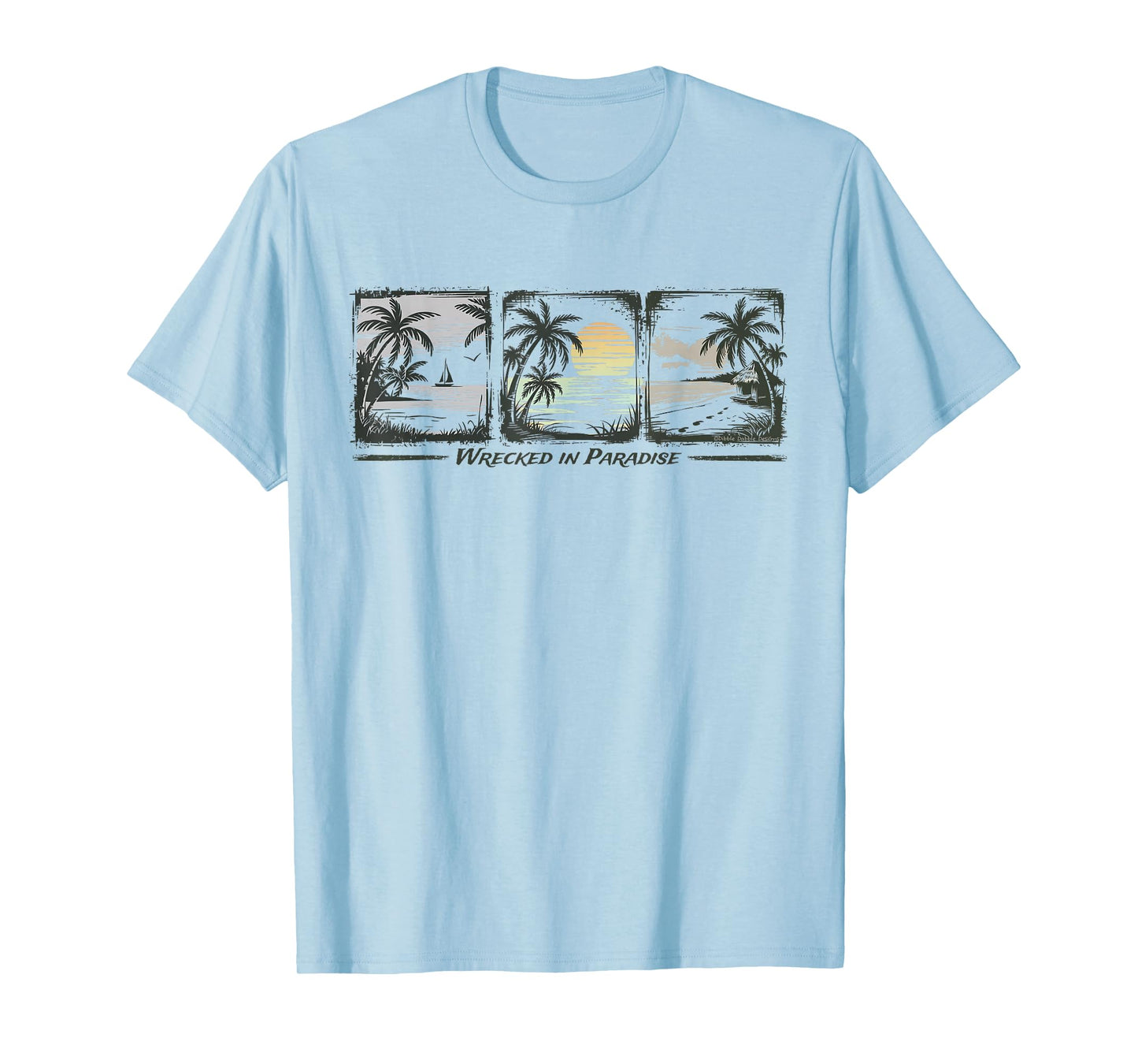 Wrecked in Paradise Islands Sailing Palm Trees T-Shirt