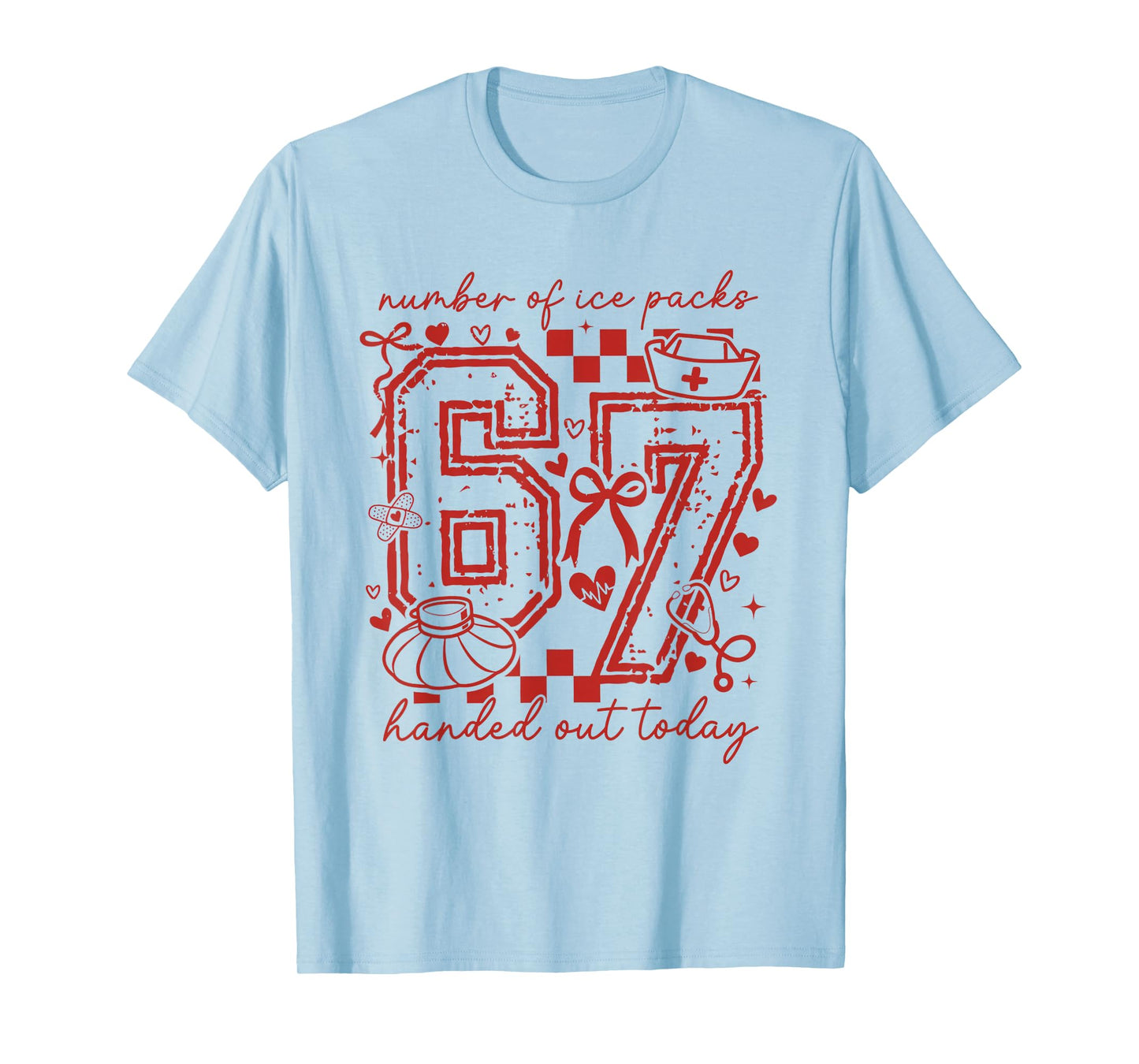 Coquette 67 School Nurse Valentine's Day Elementary Nursing T-Shirt